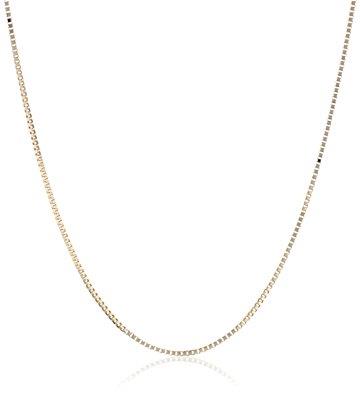 10K Yellow Gold Solid Box Chain Necklace (18")