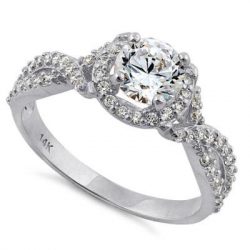 White Gold Twist Ring