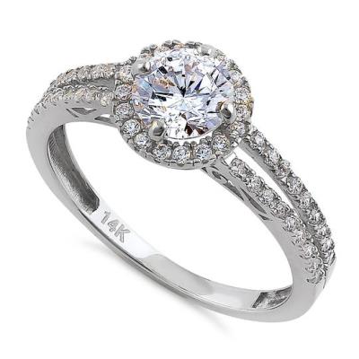 Round Halo Engagement Ring