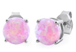 Pink Opal Studs (Round)