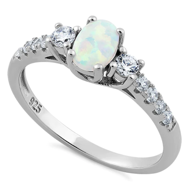 Oval White Opal Ring - Books N Things Warehouse