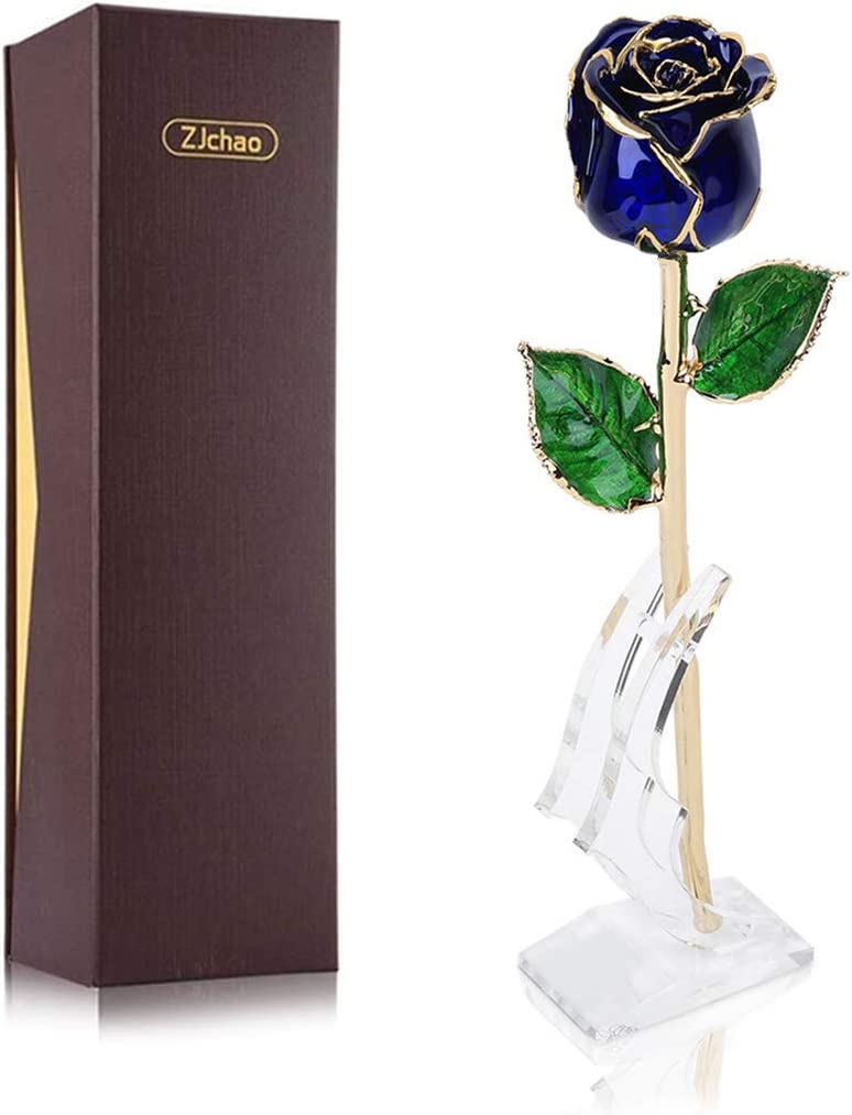 24K Gold Dipped Real Rose (Blue)