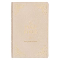KJV Holy Bible, Standard Size Faux Leather Red Letter Edition Thumb Index, Ribbon Marker, King James Version, Pearlescent Taupe