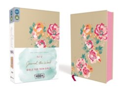 NIV, Journal the Word Bible for Teen Girls, Imitation Leather, Gold/Floral: Includes Hundreds of Journaling Prompts!