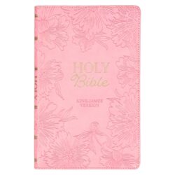 KJV Holy Bible, Gift Edition King James Version, Faux Leather Flexible Cover, Light Pink Floral