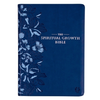 The Spiritual Growth Bible, Study Bible, NLT - New Living Translation Holy Bible, Faux Leather, Navy