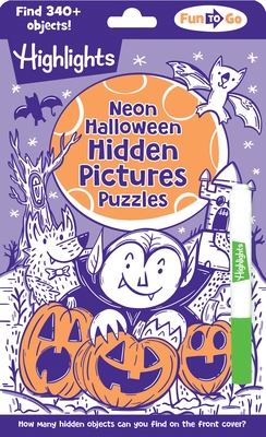 Neon Halloween Hidden Pictures Puzzles: Halloween Puzzle Book for Kids with Neon Hidden Pictures Scenes and Gel Marker, Perfect Halloween Gift and Tra