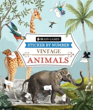 Brain Games - Sticker by Number - Vintage: Animals (28 Images to Sticker)