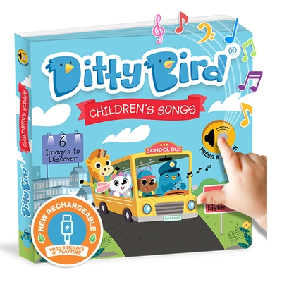 Ditty Bird Children's Songs Interactive Musical Book for Toddlers 1- 3 Nursery Rhymes Musical Books Wheels on the Bus