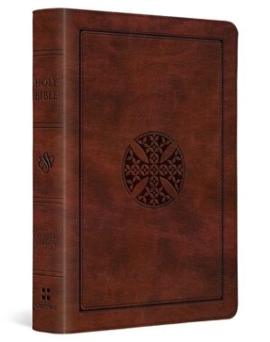 ESV Large Print Compact Bible, Red Letter (Trutone, Brown, Mosaic Cross Design)