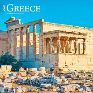 Greece 2027 12 X 24 Inch (Hanging) Monthly Square Wall Calendar Plastic-Free