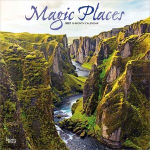 Magic Places 2027 12 X 24 Inch (Hanging) Monthly Square Wall Calendar Foil Stamped Cover Plastic-Free