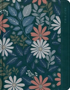 NASB Notetaking Bible, Large Print Edition, Teal Floral Leathertouch