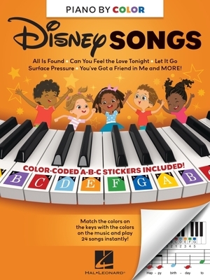 Piano-By-Color - Disney Songs: Color-Coded Notation with Matching Stickers Make Playing Songs from Beloved Disney Movies on Piano Super Easy and Fun!